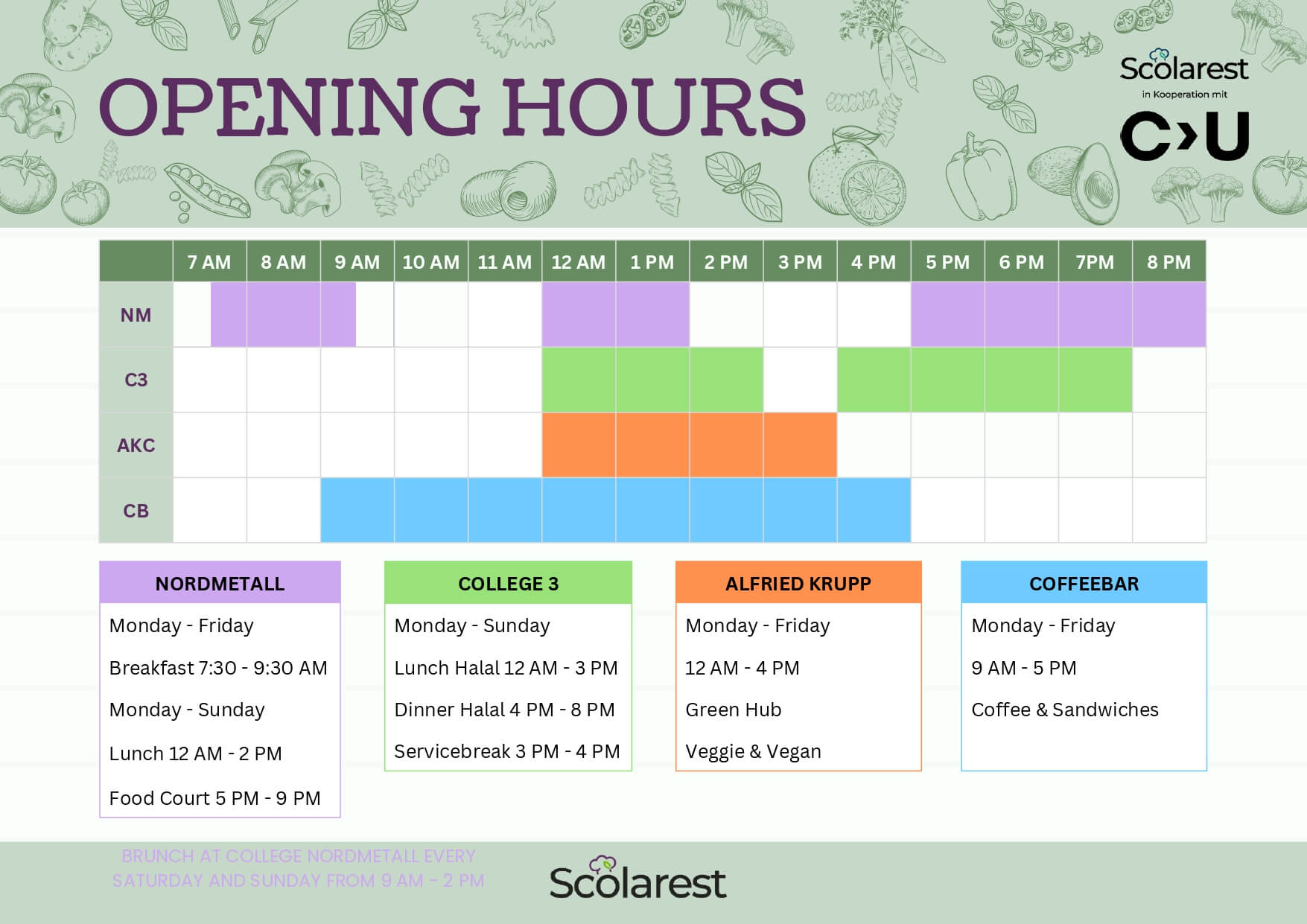 Opening Hours Scholarest CU 2026