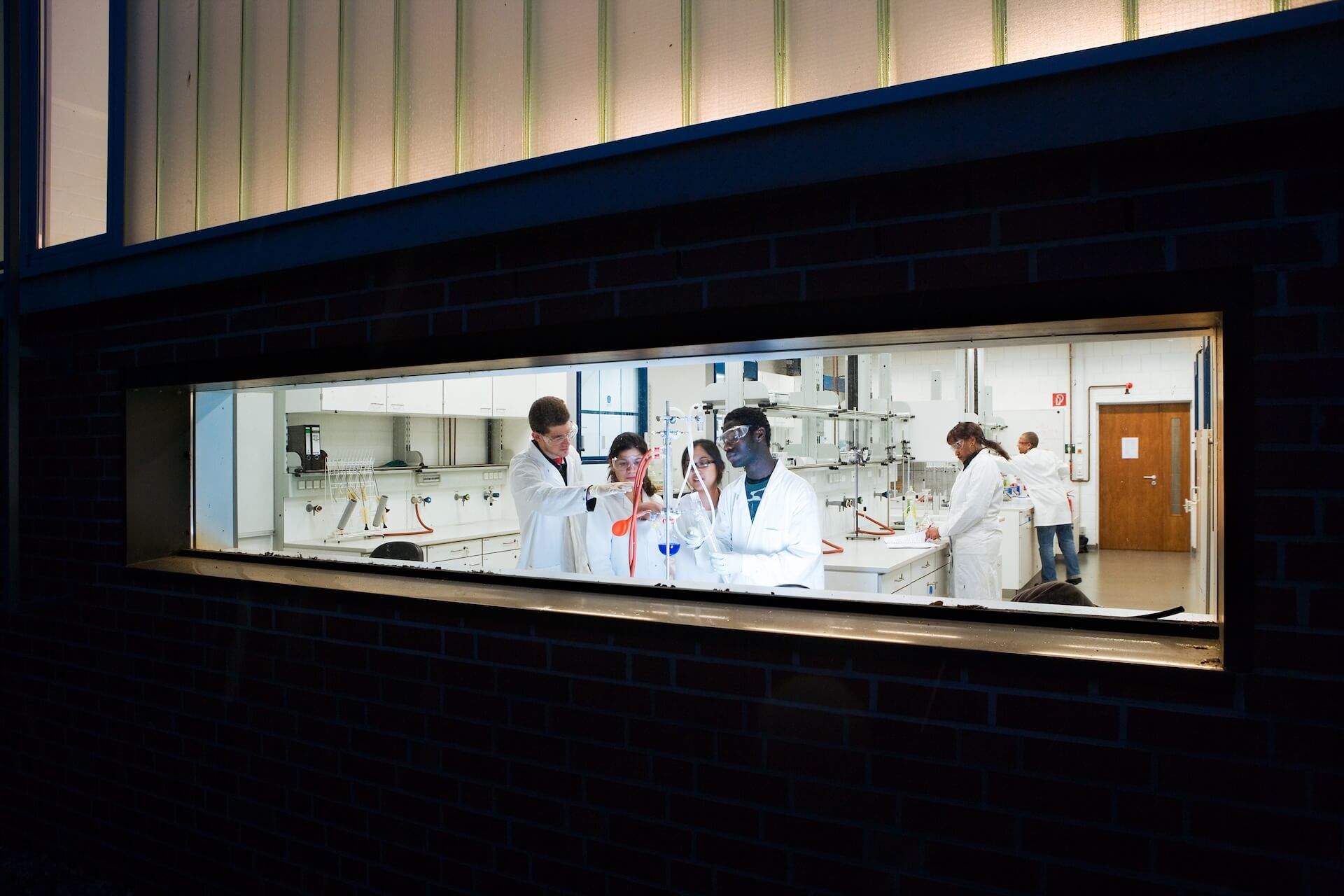 Chemistry Lab Outside Night Research Students