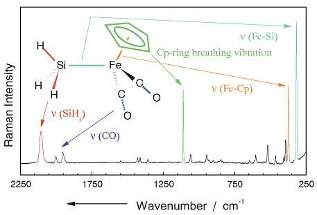 Raman spectrum of metal-organic molecule