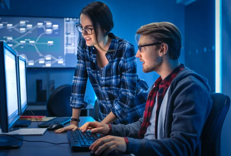Students in front of a computer