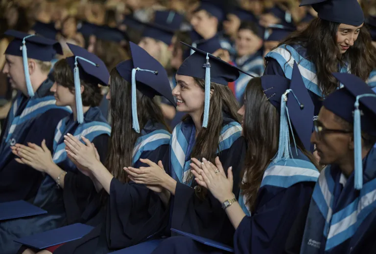 Constructor University graduates applauding at their graduation ceremony