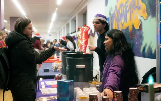 Students at Nordmetall Christmas Market