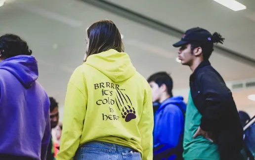 Nordmetall Students wearing a College Sweater