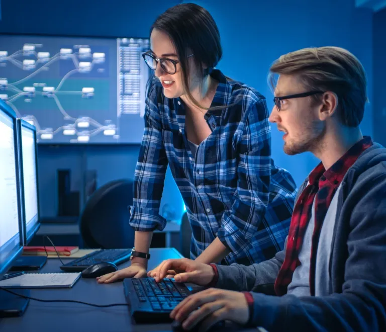 Students in front of a computer