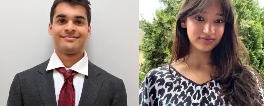 CUFA scholarship winners 2026: Pranav Satish and Kaushtuvi Thapa.