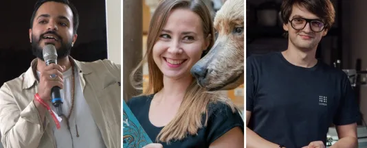 2026 alumni award winners (from left): Ali Alam, Joanna Bagniewska, Cornel Amariei