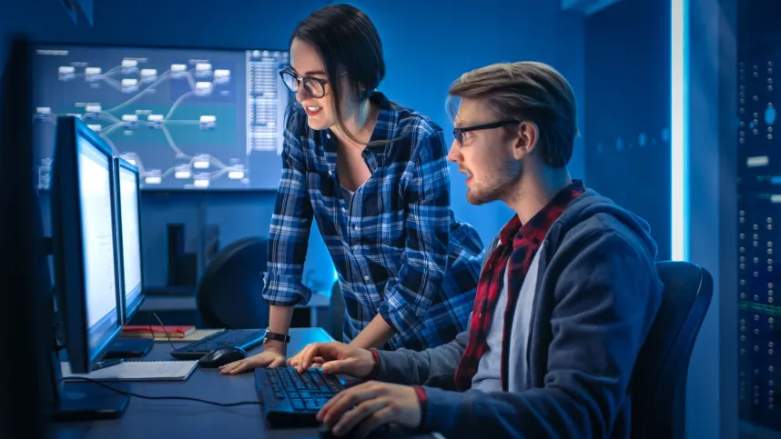Students in front of a computer