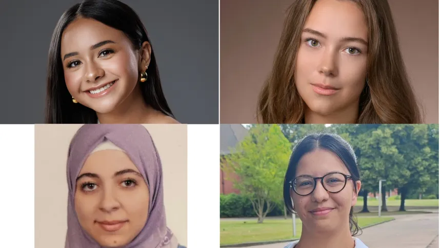 A quartet of scholarship winners: Top row: Cecilia Castillo Guzman and Lukrecija Birskyte, bottom row: Maria Al Beyrouti Azra Omur 