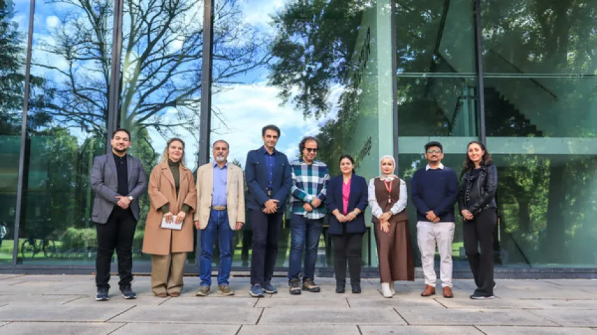 SORT4CIRC Constructor University Team: (from Left) Dr. Mohammad Yaser Mofatteh, Alba Balla, Prof. Dr. -Ing. Mojtaba Joodaki, Prof. Dr. Omid Fatahi Valilai, Research Associates: Mohammadreza Rezaei,  Roshanak Davallou, Omaymah Ali Yousef Al-Mashaleh, Omkar Vishwas  Patil and Nastaran Mesgari. (source: Constructor University)