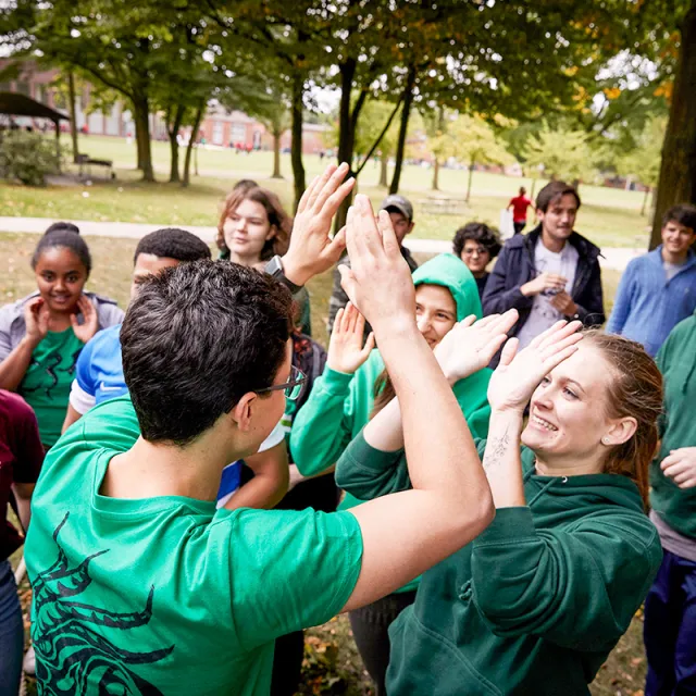 students celebrating