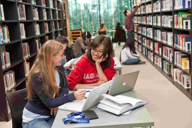 Students Library Studying