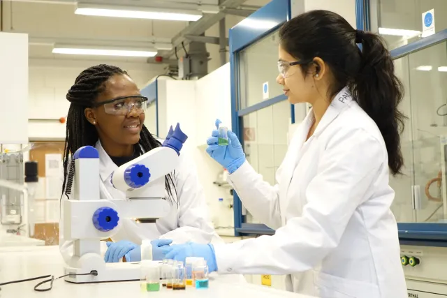 Students in a chemistry lab